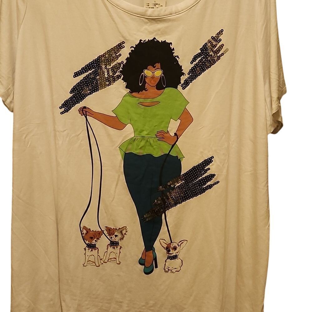 Ashley Stewart T shirt Women's 26/68 White Short Sleeve NWT - Picture 2 of 3